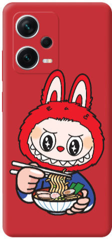 Xiaomi Poco X5 Labubu 1 Червен Калъф от Силикон TPU