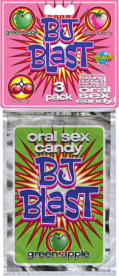 Pipedream Bj Blast Oral Sex Candy Strawberry Green Apple & Cherry Flavors 3 Pieces Pack