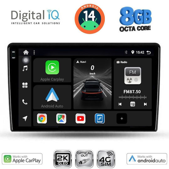 Digital IQ Ηχοσύστημα Αυτοκινήτου για Alfa Romeo Giulietta 2014-2020 (Bluetooth/USB/WiFi/GPS/Apple-Carplay/Android-Auto) με Οθόνη Αφής 9"