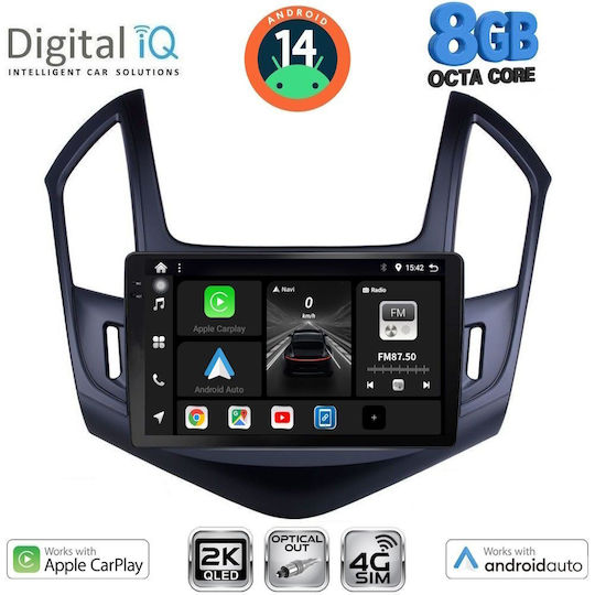 Digital IQ Ηχοσύστημα Αυτοκινήτου για Chevrolet Cruze 2013-2015 (Bluetooth/USB/WiFi/GPS/Apple-Carplay/Android-Auto) με Οθόνη Αφής 9"