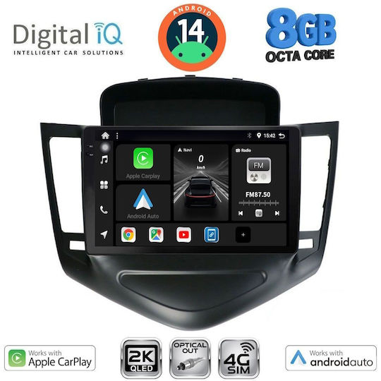 Digital IQ Car Audio System for Chevrolet Cruze 2008-2012 (Bluetooth/USB/WiFi/GPS/Apple-Carplay/Android-Auto) with Touch Screen 9"