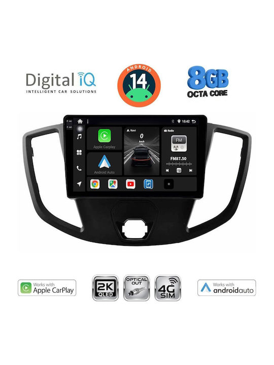 Digital IQ Car Audio System for Ford Transit 2014-2020 (Bluetooth/USB/WiFi/GPS/Apple-Carplay/Android-Auto) with Touch Screen 9"