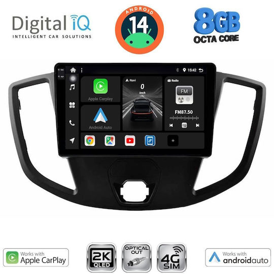 Digital IQ Car Audio System for Ford Transit 2014-2020 (Bluetooth/USB/WiFi/GPS/Apple-Carplay/Android-Auto) with Touch Screen 9"