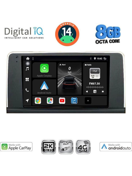 Digital IQ Car Audio System for BMW Series 3 2012-2018 (Bluetooth/USB/WiFi/GPS/Apple-Carplay/Android-Auto) with Touch Screen 9"