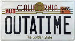 Back To Future Metal Sign ´outatime´ Delorean License Plate