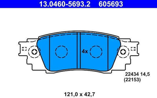 Ate Brake Pad Set Disc Brake 13.0460-5693.2