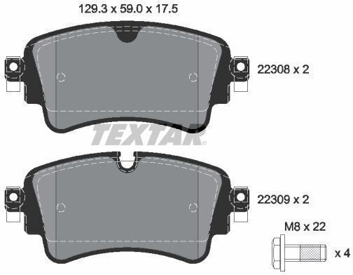 Textar 2230801 Brake Pad Set Disc Brake