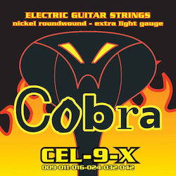 Cobra Cel9x Пълен Набор Никелово Навити Струни Електрическа Китара 9 42 Cobra Cel9x Пълен Набор Никелово Навити Струни Електрическа Китара 9 42