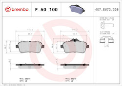Brembo Bremsbelag Set Scheibenbremse P 50 100