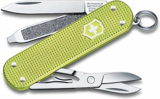 Klassischer Sd Alox Schweizer Armee-Messer 58 Mm 5 Funktionen Metallkörper Grüner Lime Twist