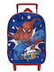 Spiderman School Bag Trolley Kindergarten Blue