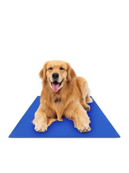 Saltea Răcoritoare Pentru Animale De Companie Gel Special 90×50cm Cu Două Fețe Qlyb-21 Albastră