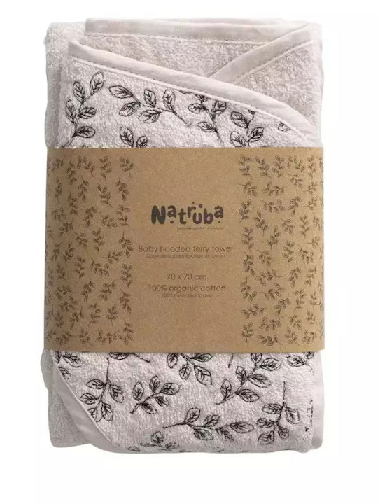 Natruba Baby Hooded Towel with Hood Creme 70x70cm