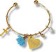 The Art of Beading Christening Charm Handcuff Metal Light Blue 1 Piece