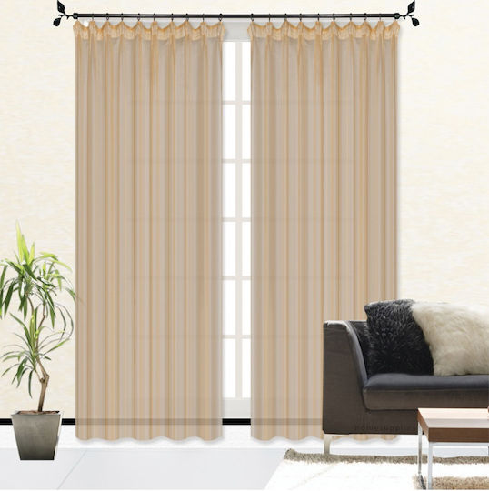 Voile Curtain Beige 270x270 Grommet