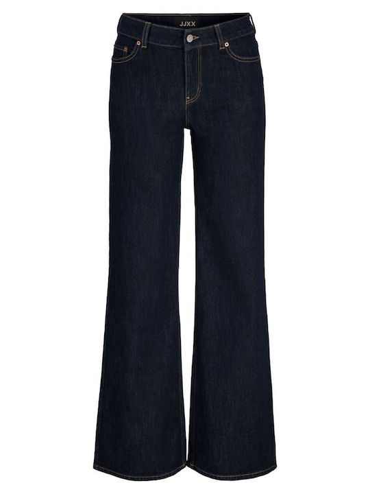 Damen Jeans Hosen Beinin Stil Ausgestellt in Dunkelblau Denim