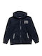Kinder-Sweatshirt Strickjacke mit Kapuze und Taschen Marineblau