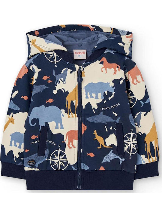 Kids Sweatshirt Cardigan with Hood Navy