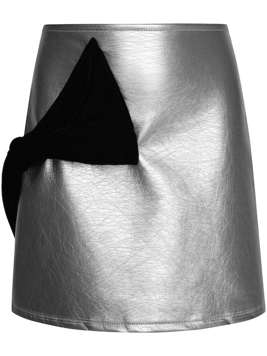 Kids' Leather Skirt Monochrome Silver