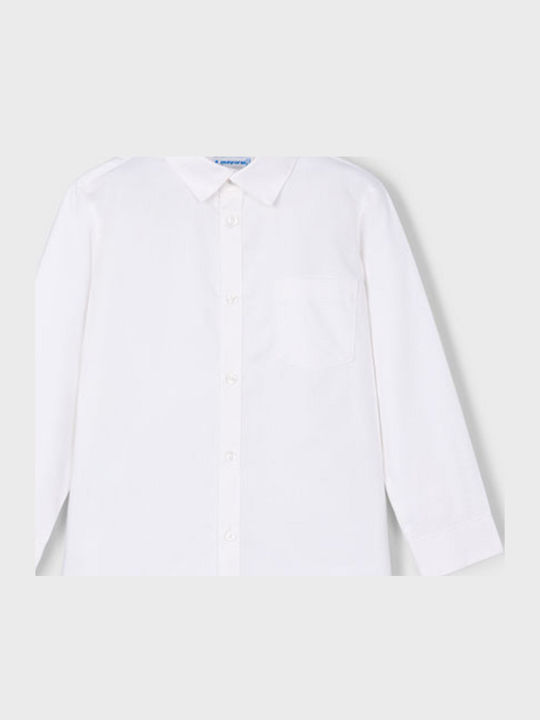 Kids One Color Shirt Long Sleeve White
