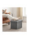 Stool For Living Room Collapsible With Storage Space Wooden Gray 41x31x31cm