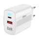 Inkax Зарядно без кабел GaN с USB-A порт и USB-C порт 45W Power Delivery Бял