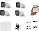 Hikvision Sistem de Supraveghere DS-7104HGHI-K1(S) 4 HIKVISION - DS-2CE16D0T-ITPF(C) 4 Camere Camere Supraveghere video cu Recorder