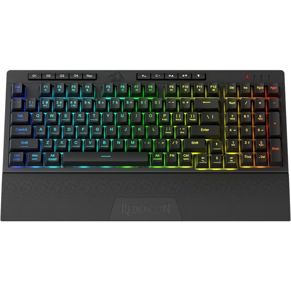 Redragon Shiva Pro Fără fir Gaming Tastatură cu iluminare RGB (Engleză US)