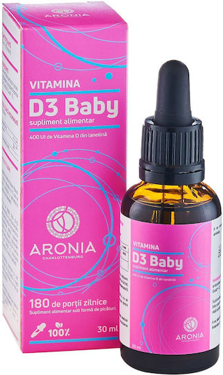 Aronia Bio Farm Vitamin D Baby Vitamina pentru Întărirea Sistemului Imunitar & Sănătatea Oaselor 400iu 30ml