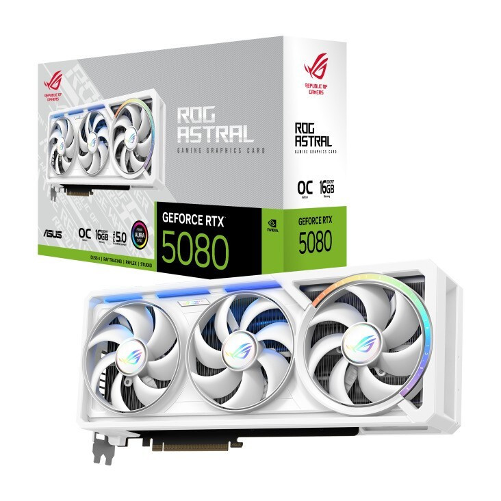 Asus GeForce RTX 5080 16GB GDDR7 ROG Astral White OC Edition Κάρτα Γραφικών