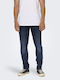 Men's Jeans Pants Elastic with Regular Straight Fit Blue, Dark Blue Denim