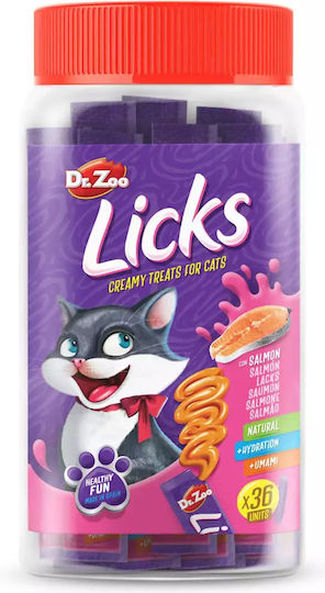 Dr Zoo Licks Κρεμώδες Snack Σολομό Βάζο 36 X 15gr