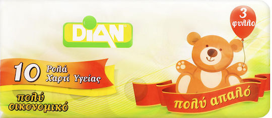 Dian Χαρτί Υγείας 10 Ρολά 3 Φύλλων (85gr/Ρολό)