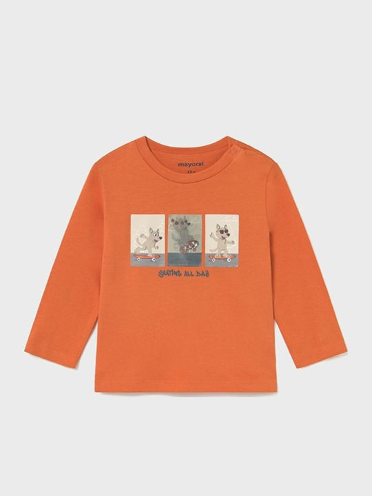 Kinderhemd Langarm orange Skater