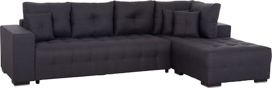 Trendston Corner Couch Bed with Right Corner & Storage Space Gray 298x177x95cm