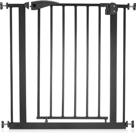 Guimo Ușă de siguranță din Metal în Culoare Negru 75x5.5cm 2buc