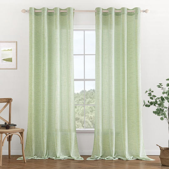 Miulee Perdele Cu Capse Verzi 140x260cm Miulee Perdele Cu Capse Verzi 140x260cm
