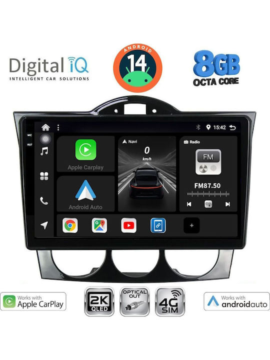 Digital IQ Car Audio System for Mazda RX-8 2001-2008 (Bluetooth/USB/WiFi/GPS/Apple-Carplay/Android-Auto) with Touch Screen 9"