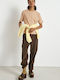 Women's Fabric Trousers Brown