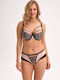 High-waisted Women's Slip with Lace Black