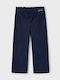 Kinder Schlaghose Stoff Marineblau Lang