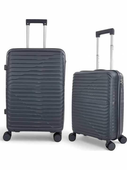 Playful Bags Valize de Călătorie Dure Gri cu 4 roți Set 2buc