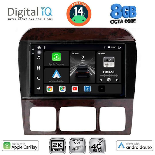 Digital IQ Ηχοσύστημα Αυτοκινήτου για Mercedes-Benz S Class W220 1998-2005 (Bluetooth/USB/WiFi/GPS/Apple-Carplay/Android-Auto) με Οθόνη Αφής 9"
