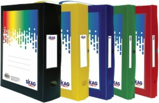 Κουτι Skag Πλαστικο Κουμπι Ετικετα & Λαβη Ραχη 8cm Διαφορα Χρωματα