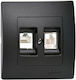 Lillium Socket Rj11+Data Rj45 Black Matte Makel...