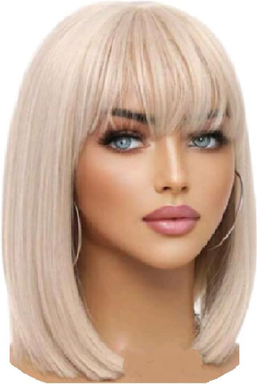 Wig with Synthetic Hair in Light Blonde Color 30cm