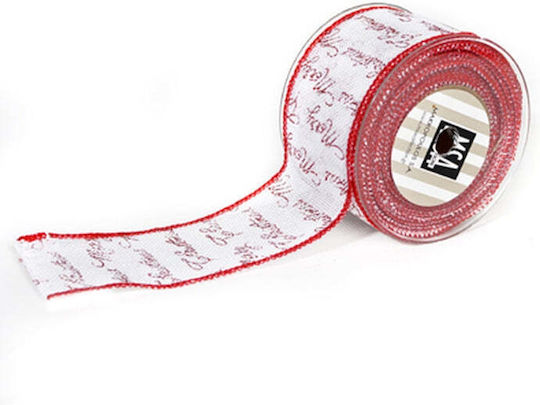 MSA Weihnachtliche Farbband Stoff Weiß 910x7cm 1Stück