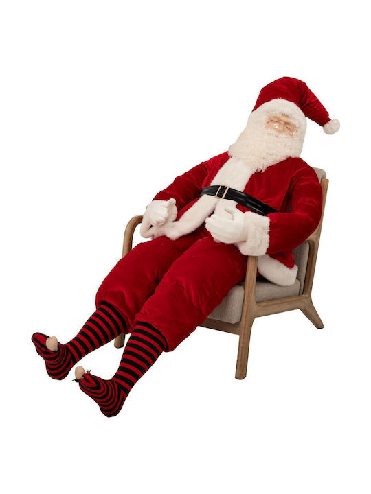 Dekorativer Weihnachtsmann Rot aus Stoff 180x70x45cm