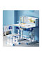 Kids Desk made of Melamine White-Light Blue 70x45x75cm