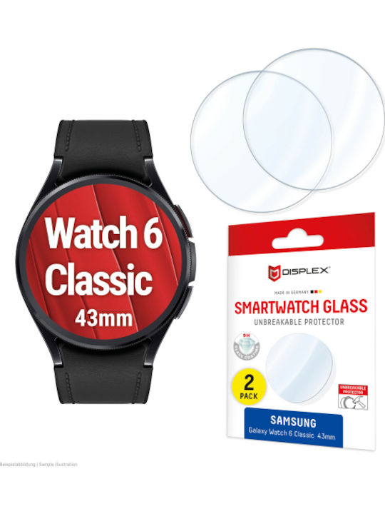 Displex Smartglass Samsung Galaxy Watch6 Classic 43mm 2er Pack